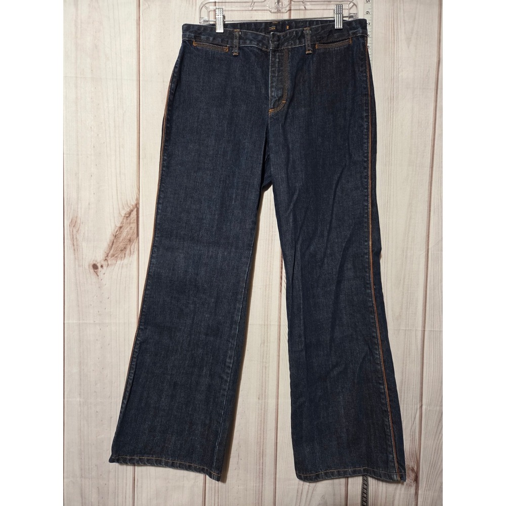 J Crewโ Dark Wash Wide Leg Jeans, Ladies 8 Vintage Style Denim